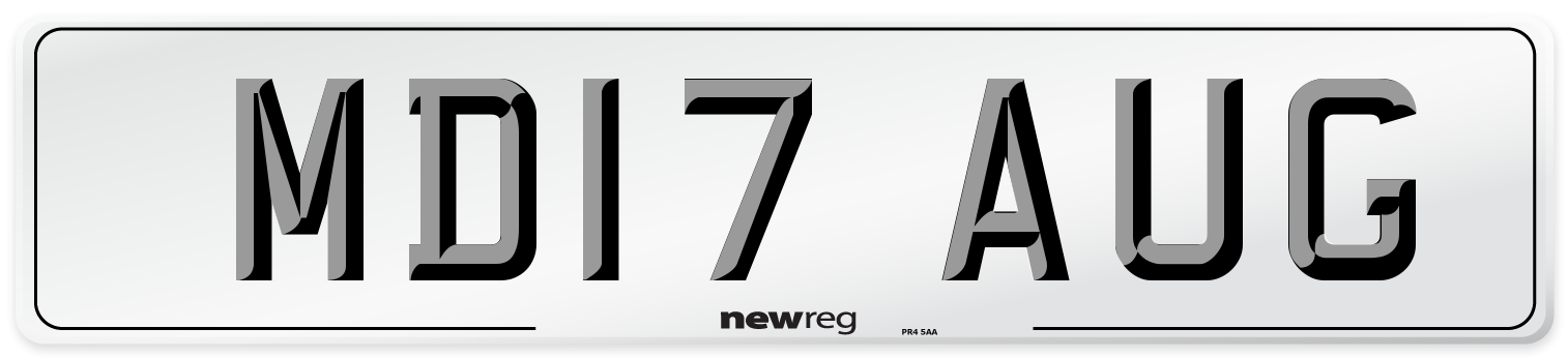 MD17 AUG Number Plate from New Reg